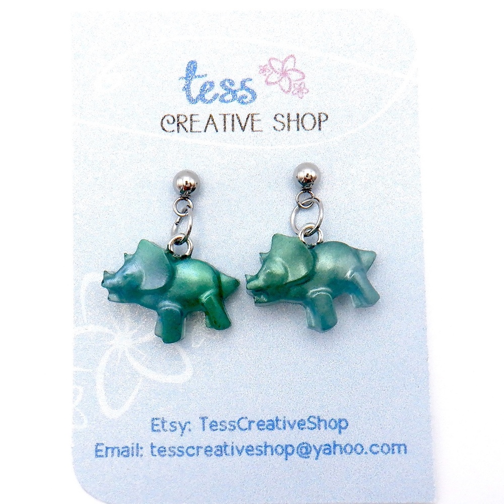 Small Resin Dinosaurs Earrings NEW